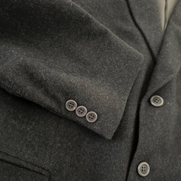 Unisex Wool Cashmere Blend Blazer Style Coat sz 40R - Marled Black - Picture 3 of 13